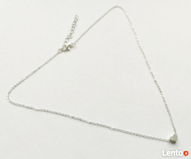 Łańcuszek- serce_srebrne kol. srebrny - NOWY