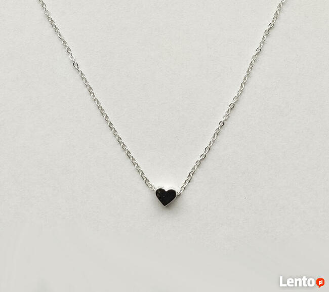 Łańcuszek- serce_srebrne kol. srebrny - NOWY