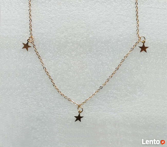 Łańcuszek- trzy gwiazdy kol. złoty - NOWY