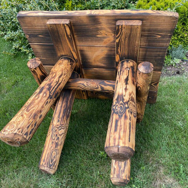 Stół ogrodowy drewniany Przypalanie + Impregnacja 90x82x75cm