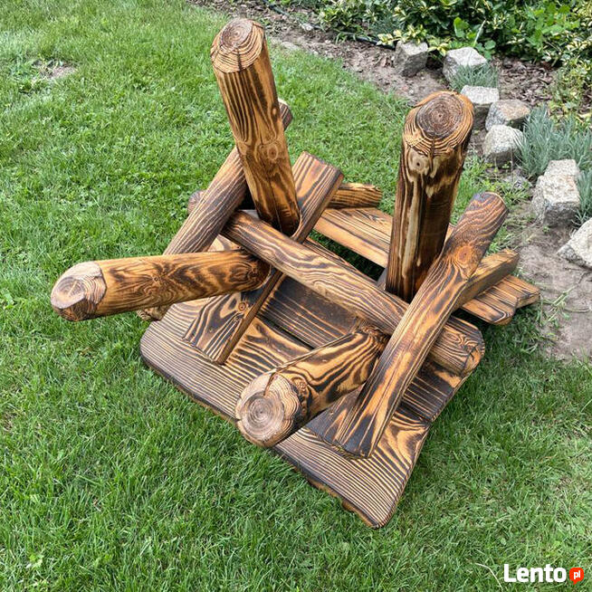 Krzesło ogrodowe drewniane Przypalanie + Impregnacja 60x65x90cm