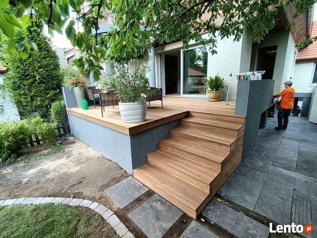 Schody drewniane zewnętrzne wewnętrzne zabiegowe