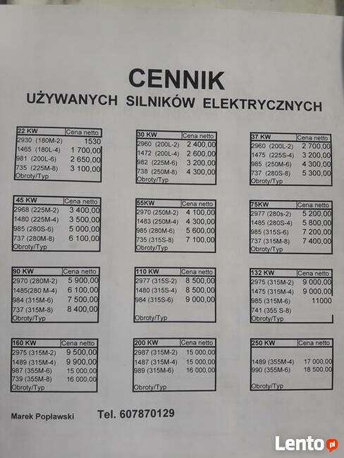 Silnik elektryczny 37kw 735obr