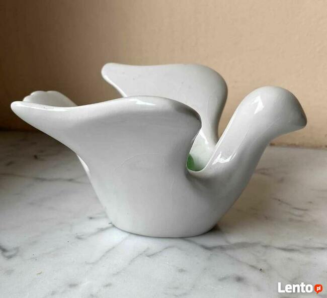 Świecznik ceramiczny biały