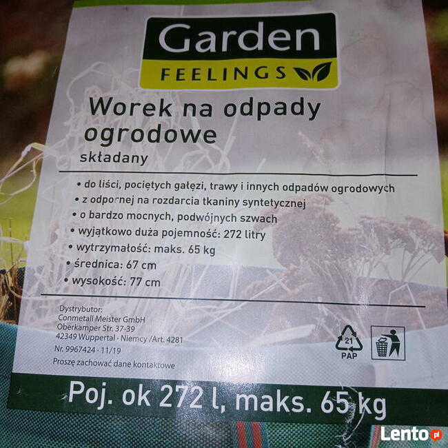 Worek na odpady zielone