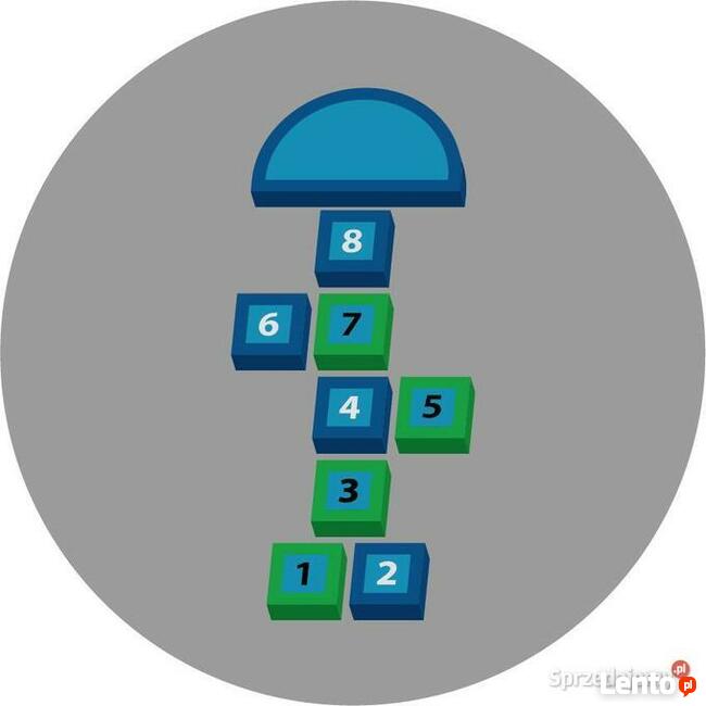 Klasy 3D Niebieskie - naklejka podłogowa, gra korytarzowa