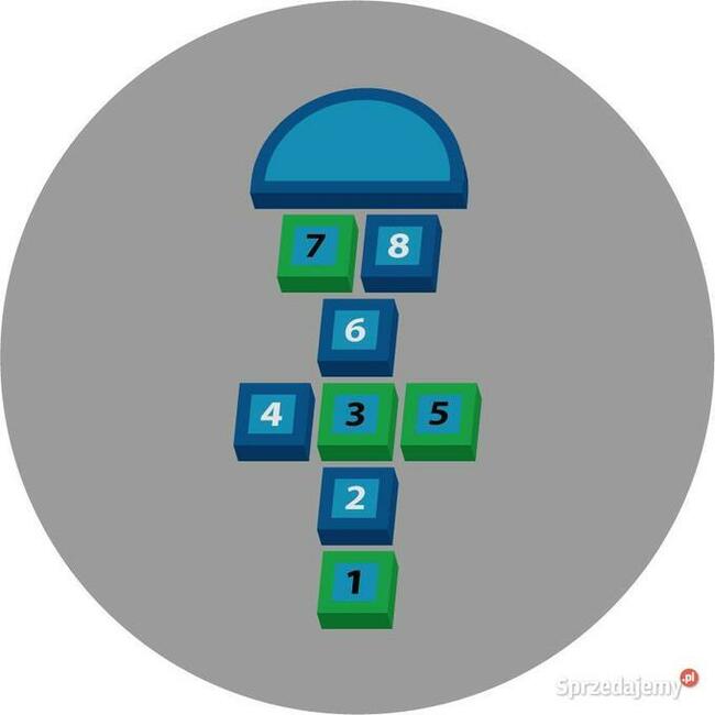 Klasy 3D Niebieskie - naklejka podłogowa, gra korytarzowa