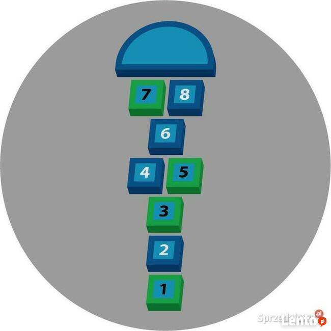 Klasy 3D Niebieskie - naklejka podłogowa, gra korytarzowa