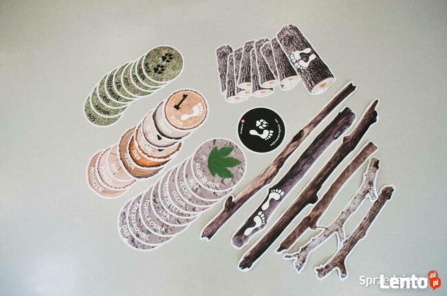 Las - ścieżka edukacyjna-gry korytarzowe, naklejki podłogowe