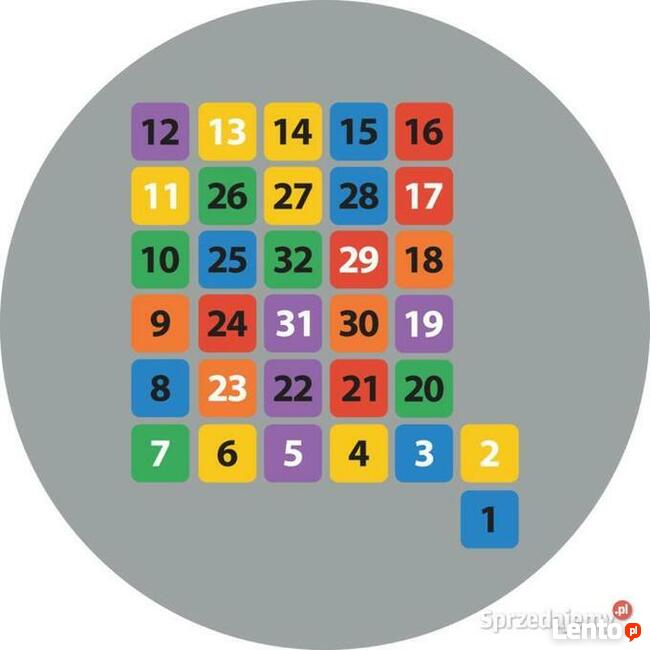Kolorowe Liczby 1-32 - gry korytarzowe, naklejki podłogowe,