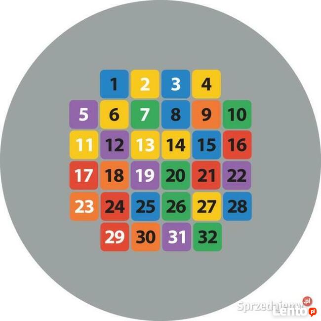 Kolorowe Liczby 1-32 - gry korytarzowe, naklejki podłogowe,