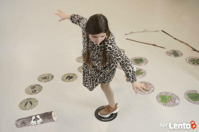 Las - ścieżka edukacyjna-gry korytarzowe, naklejki podłogowe