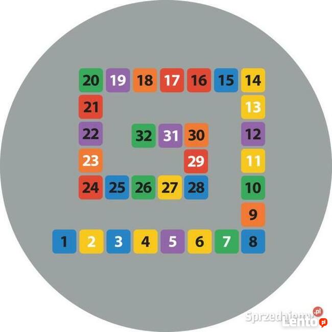 Kolorowe Liczby 1-32 - gry korytarzowe, naklejki podłogowe,