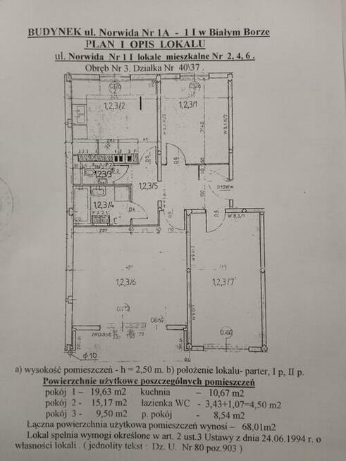 Mieszkanie na sprzedaż Biały Bór Norwida 3 pokoje
