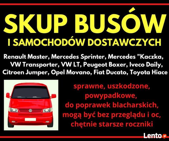 Skup busów lawet Mercedes Sprinter VW LT Iveco Toyot kasacja