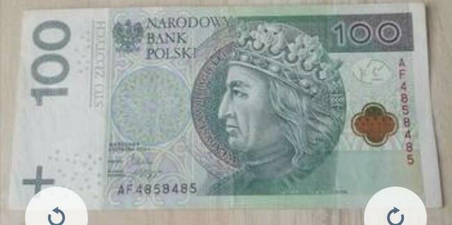 Banknot z bliźniakiem 2x100zl z 1994 RADAR/PĘTLA