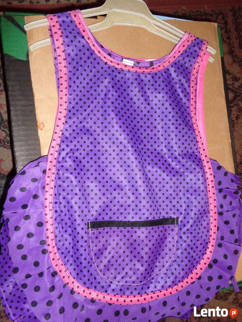 Fartuszek nowy do przedszkola granatowy w groszki