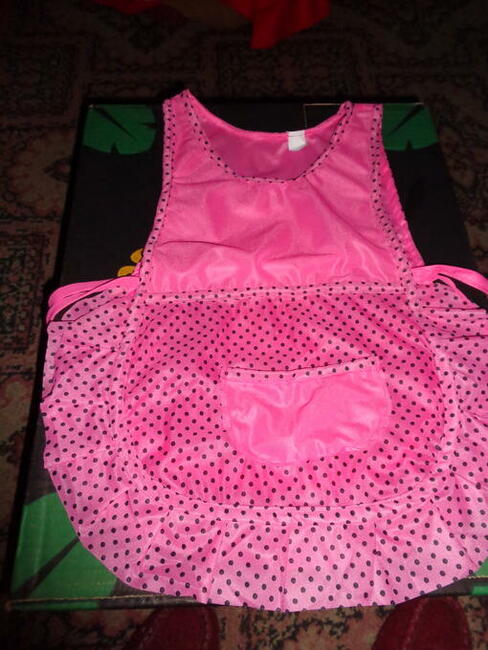 Fartuszek nowy do przedszkola granatowy w groszki