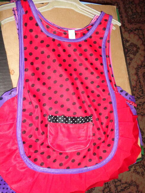 Fartuszek nowy do przedszkola granatowy w groszki