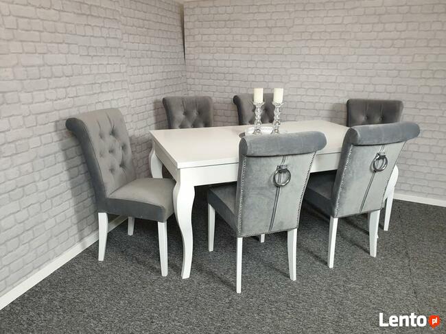 Krzesło w stylu Hampton tapicerowane szare - producent