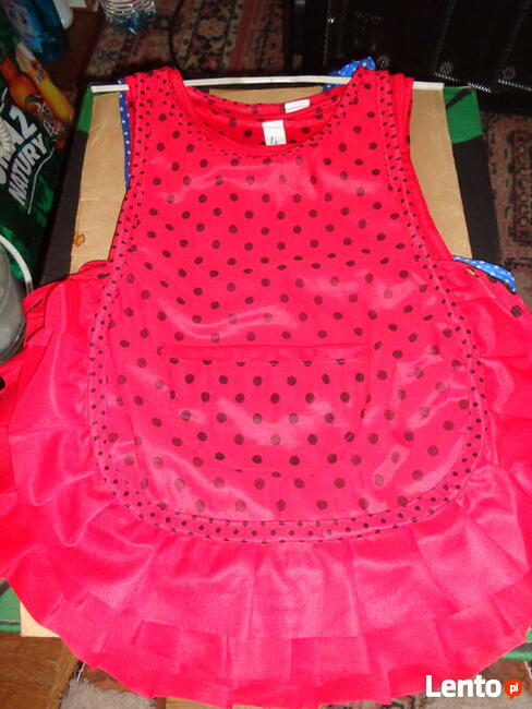 Fartuszek nowy do przedszkola granatowy w groszki