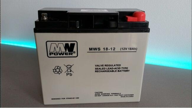 Akumulator Żelowy MWPower MWS 18Ah 12V Do Łodzi Radia LED