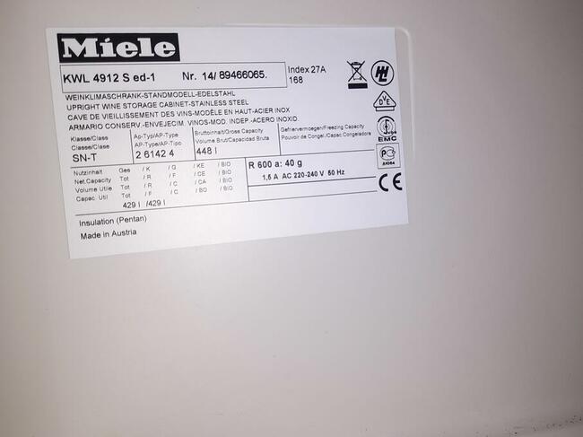 Chłodziarka na wino Miele A +