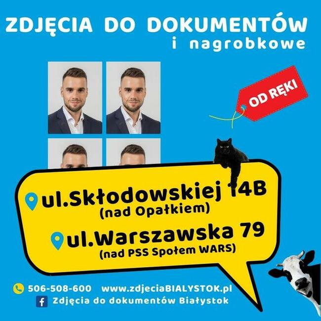 Zdjęcia do dokumentów dowodu paszportu Białystok biometryczn