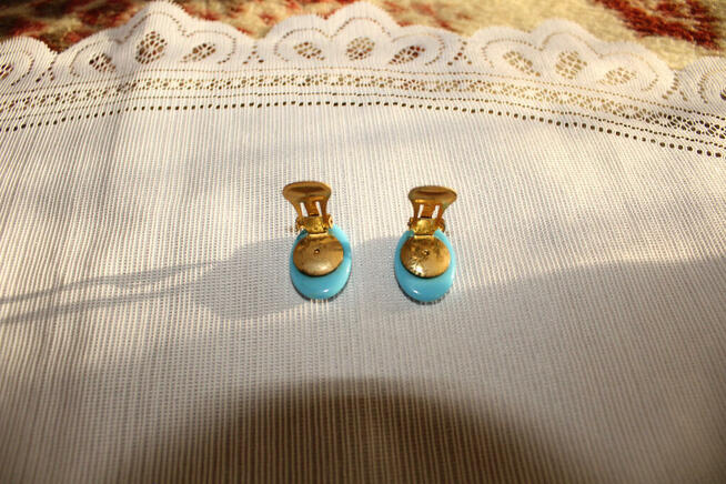 Klipsy Niebieskie PRL