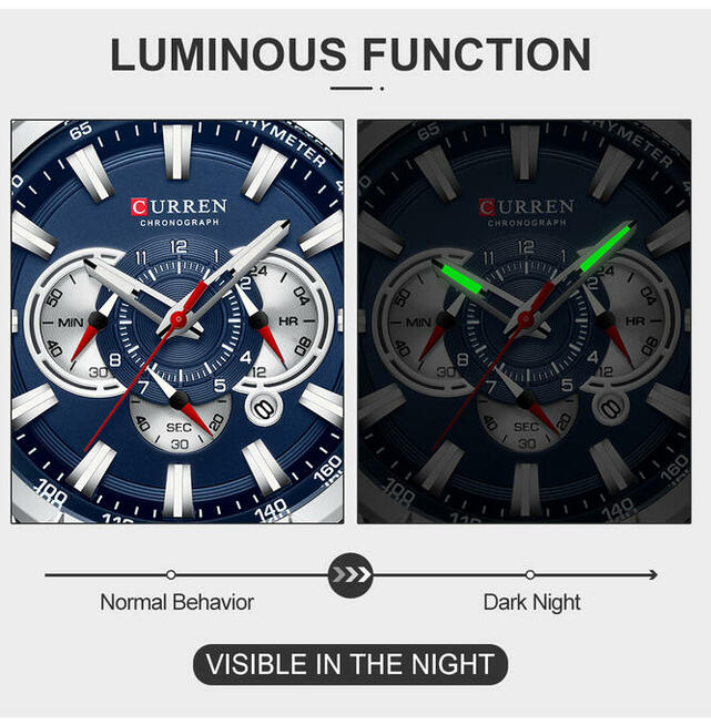 Duży zegarek męski Curren sportowy chronograf datownik box