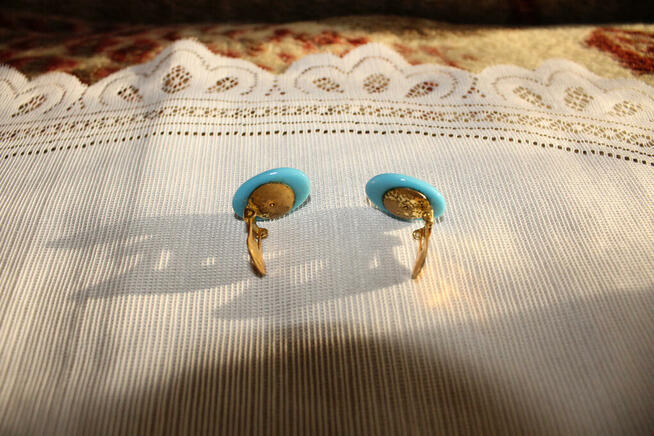 Klipsy Niebieskie PRL