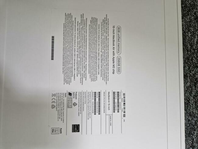 Laptop APPLE MacBook Air 15 M2/8GB/256GB SSD/INT/macOS