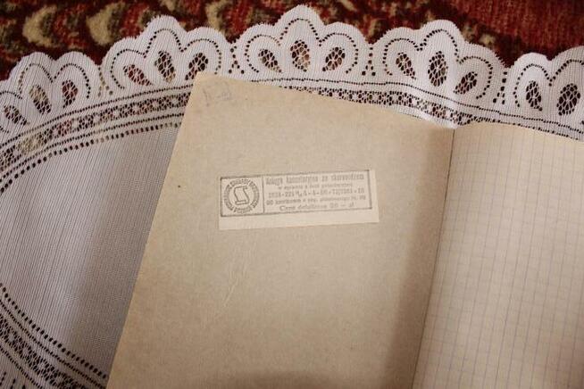 Książka kancelaryjna ze skorowidzem w kratkę PRL