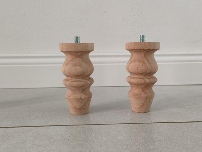 nogi bukowe 10 cm wzór C nóżki buk toczenie