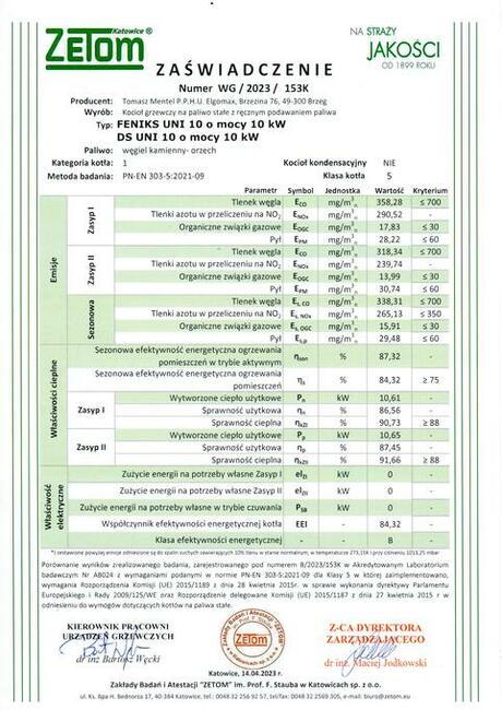 Kocioł Kotły Drewno/Węgiel/Pellet piece 5KLASA 10kW do 120m2