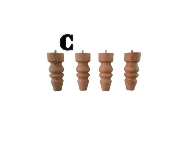nogi bukowe 12 cm wzór C nóżki buk toczenie drewno komoda