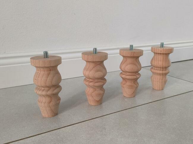 nogi bukowe 10 cm wzór C nóżki buk toczenie