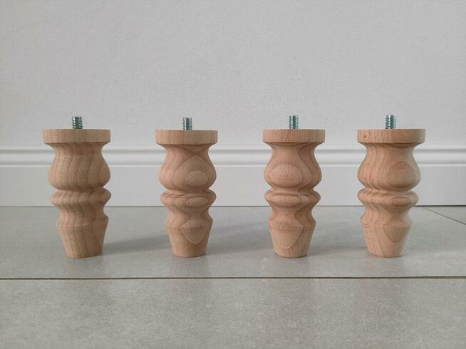 nogi bukowe 10 cm wzór C nóżki buk toczenie