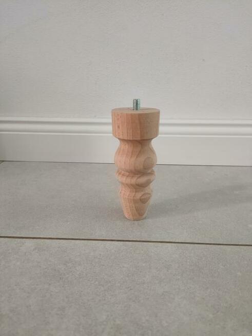 nogi bukowe 12 cm wzór C nóżki buk toczenie drewno komoda