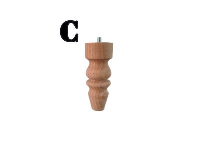 nogi bukowe 12 cm wzór C nóżki buk toczenie drewno komoda