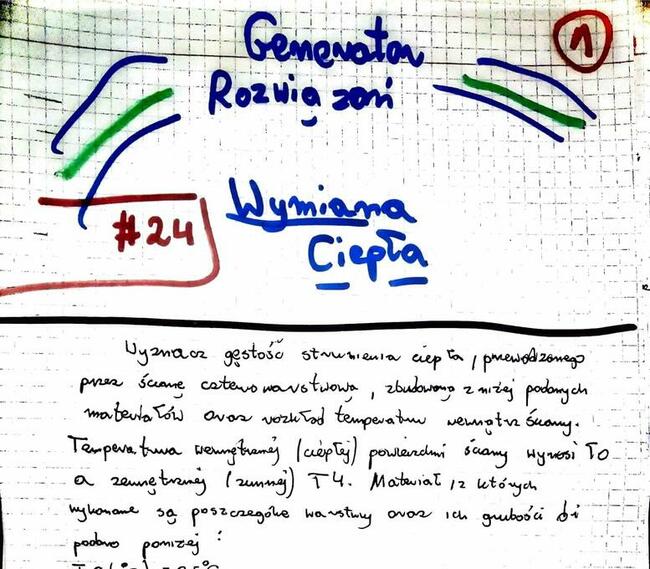 Gęstość strumienia ciepła przez ścianę czterowarstwową