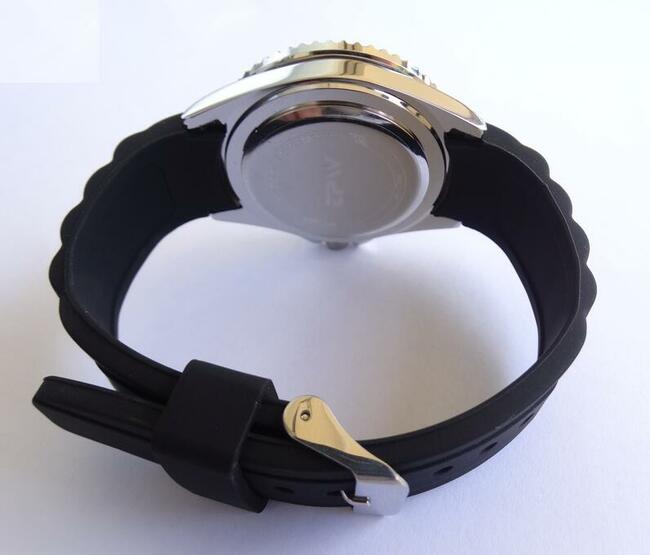 Zegarek męski czarny sportowy kwarcowy z mechanizmem Seiko