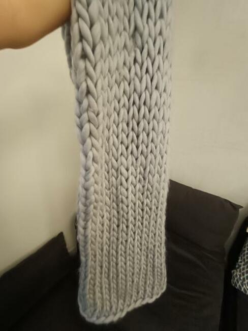 Pled szary o grubym splocie