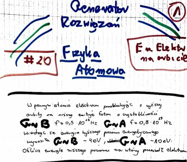 Energia elektronu, barwa światła, długość fali, fotoelekt