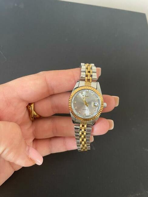 Zegarek damski srebrno złoty z bransoletą Chenxi nowy