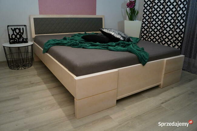 BUKOWE łóżko drewniane 160x200 lite drewno buk