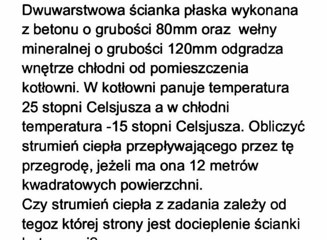Gęstość strumienia ciepła, przewodzonego przez ściankę płask