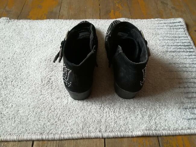 Botki damskie 39 czarne z cekinami