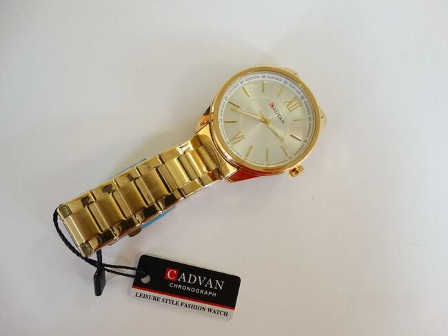 Klasyczny zegarek męski złoty z bransoletą pudełko nowy