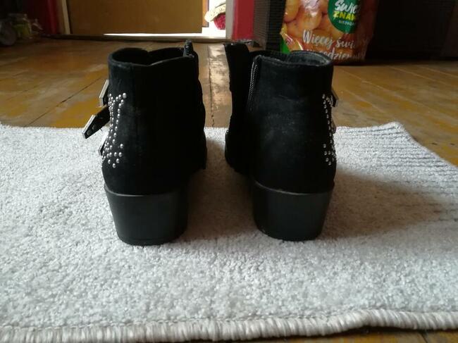 Botki damskie 39 czarne z cekinami